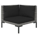 vidaXL Salon de jardin 5 Pièces avec coussins Résine tressée Gris foncé