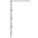 vidaXL Paroi de douche Noir 90x195 cm Verre ESG dépoli