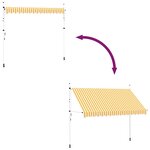 vidaXL Auvent rétractable manuel 350 cm Rayures oranges et blanches