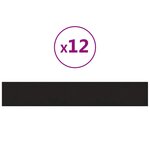 vidaXL Panneaux muraux 12 Pièces Noir 90x15 cm Velours 1 62 m²