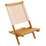 vidaXL Chaises de jardin pliantes lot de 4 beige tissu et bois massif