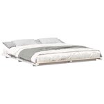 vidaXL Cadre de lit surélevé Blanc 200 x 210 cm Bois massif en pin
