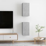 vidaXL Meubles TV 2 Pièces Gris béton 30 5x30x60 cm Bois d’ingénierie