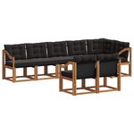 vidaXL Ensemble de canapés d'extérieur 8 pc Naturel et Noir