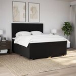 vidaXL Sommier à lattes de lit avec matelas Noir 180x200 cm Tissu