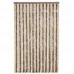 vidaXL Rideau anti-mouches marron foncé et beige 118x220 cm chenille
