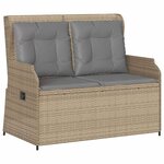 vidaXL Banc de jardin Beige polyrotin
