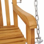 vidaXL Banc Balançoire 114 x 61 x 61 5 cm Bois de teck massif Naturel