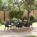 vidaXL Ensemble de salle à manger de jardin 7 pièces en poly rattan noir