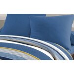 Parure de couette microfibre - 1 housse de couette 240 x 260 + 2 taies d'oreiller 63 x 63 - Bleu