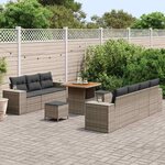 vidaXL Ensemble de canapé de jardin 10 Pièces Gris Poly Rattan