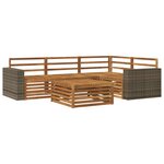 vidaXL Ensemble de canapés d'extérieur 5 pc Naturel