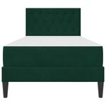 vidaXL Cadre de lit avec matelas Vert foncé 90 x 200 cm Velours
