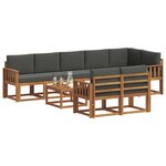 vidaXL Ensemble de canapés d'extérieur 9 pc Naturel et Anthracite