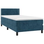 vidaXL Sommier à lattes de lit avec matelas LED Bleu foncé 100x200 cm