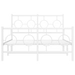vidaXL Cadre de lit métal avec tête de lit/pied de lit blanc 120x190cm
