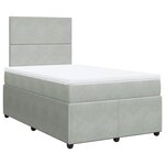 vidaXL Sommier à lattes de lit et matelas gris clair 120x190cm velours