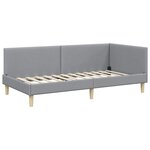 vidaXL Cadre de lit d'angle avec matelas Autre 2 Pièces Gris clair tissu