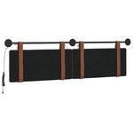 vidaXL Tête de lit suspendue Avec lumière LED Marron foncé PU antique