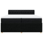 vidaXL Sommier à lattes de lit avec matelas Noir 200x200 cm Tissu