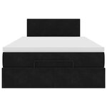 vidaXL Lit ottoman avec matelas noir 120x190 cm velours