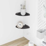 vidaXL Étagère Flottante d'Angle 2 pc Noir 15 x 15 x 2 cm