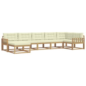 vidaXL Ensemble de canapés d'extérieur 7 pc Blanc et crème