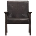 vidaXL Fauteuil gris cuir véritable