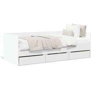 vidaXL Lit de jour avec tiroirs sans matelas blanc 90x190 cm