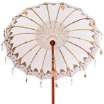 vidaXL Parasol balinais avec base Crème 185 x 185 x 260 cm