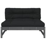 vidaXL Canapé central 120x80 cm gris bois de pin massif