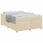 vidaXL Cadre de lit avec matelas Crème 160 x 200 cm tissu