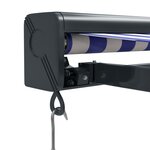 vidaXL Auvent rétractable bleu et blanc 4x3 m tissu et aluminium
