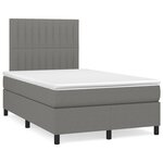 vidaXL Sommier à lattes de lit matelas LED gris foncé 120x190 cm tissu
