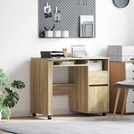 vidaXL Bureau en chêne Sonoma Chêne Sonoma Bois d'ingénierie Moyen