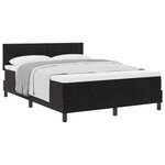 vidaXL Lit à ressorts avec matelas Noir 140 x 200 cm Velours