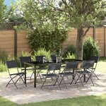 vidaXL Ensemble de Salle à Manger de Jardin 9 Pièces Noir Textilène et Acier