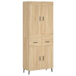 vidaXL Buffet haut Chêne sonoma 69 5x34x180 cm Bois d'ingénierie