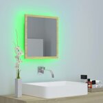 vidaXL Miroir LED de salle de bain Chêne sonoma 40x8 5x37 cm Acrylique
