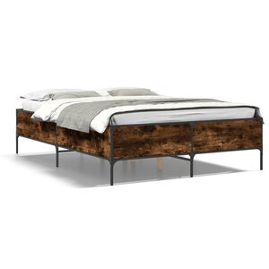 vidaXL Cadre de lit sans matelas chêne fumé 120x190 cm