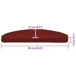 vidaXL Tapis d'escalier autocollants 30 pièces 65 x 21 x 4 cm Bordeaux Rouge Demi-rond Grand