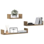 vidaXL Étagères murales 3 Pièces chêne artisanal bois d'ingénierie