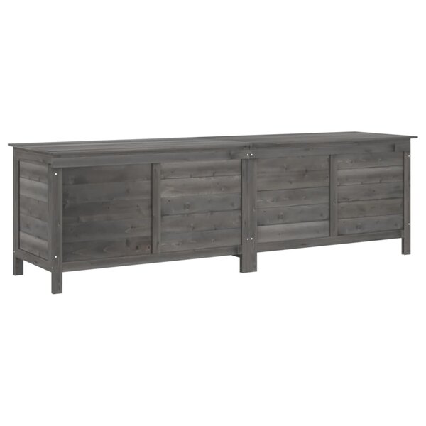 vidaXL Boîte de rangement de jardin anthracite bois massif de sapin