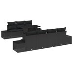 vidaXL Ensemble de canapé de jardin 8 Pièces Noir 100 x 55 x 73 cm