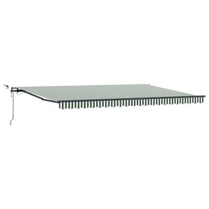 vidaXL Tissu de auvent Vert et blanc 500 × 300 cm Polyester