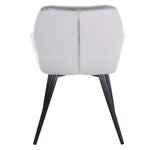 Chaise de salle à manger en velours avec pieds en métal à carreaux gris 19_0000377