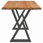 vidaXL Table à manger avec bord vivant 220x80x74 cm bois massif chêne