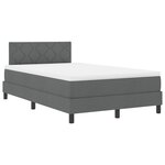 vidaXL Lit à ressort avec matelas gris foncé 120x190 cm tissu