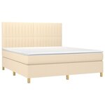 vidaXL Sommier à lattes de lit avec matelas Crème 180x200 cm Tissu