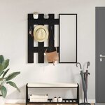 vidaXL Porte-manteau mural Montage mural Chêne Noir 100 x 10 x 100 cm